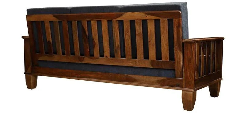 Sheesham Furniture: Wood Three Seater Sofa in Honey Oak