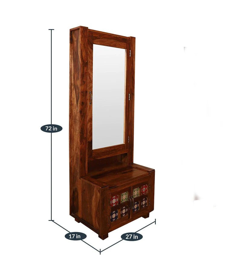 Sheesham Furniture: dressing mirror in Honey Oak finished