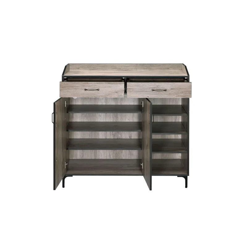 Shoe Rack: 10 Pair Shoe Storage Cabinet with 2 Drawers