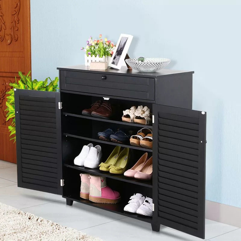 Shoe Rack: 12 Pair Shoe Storage Cabinet