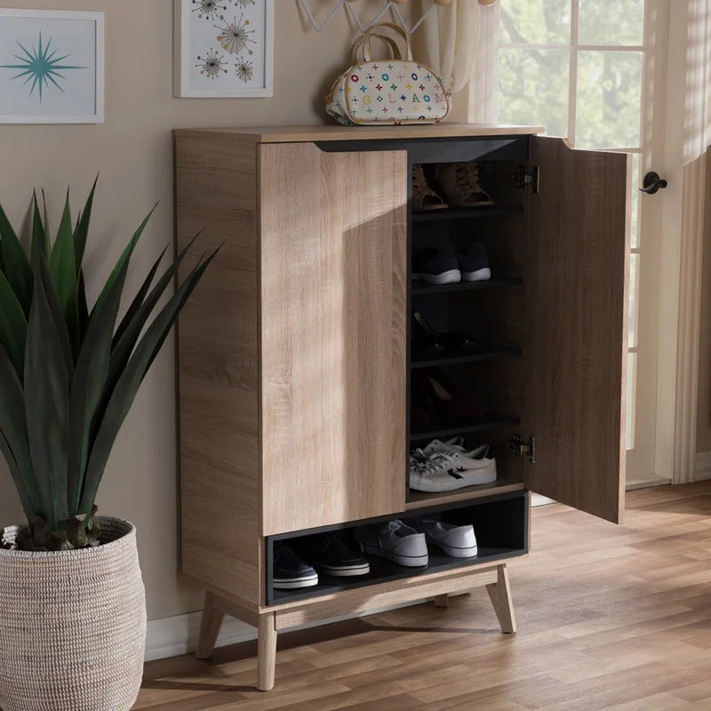 Shoe Rack: 12 Pair Shoe Storage Cabinet