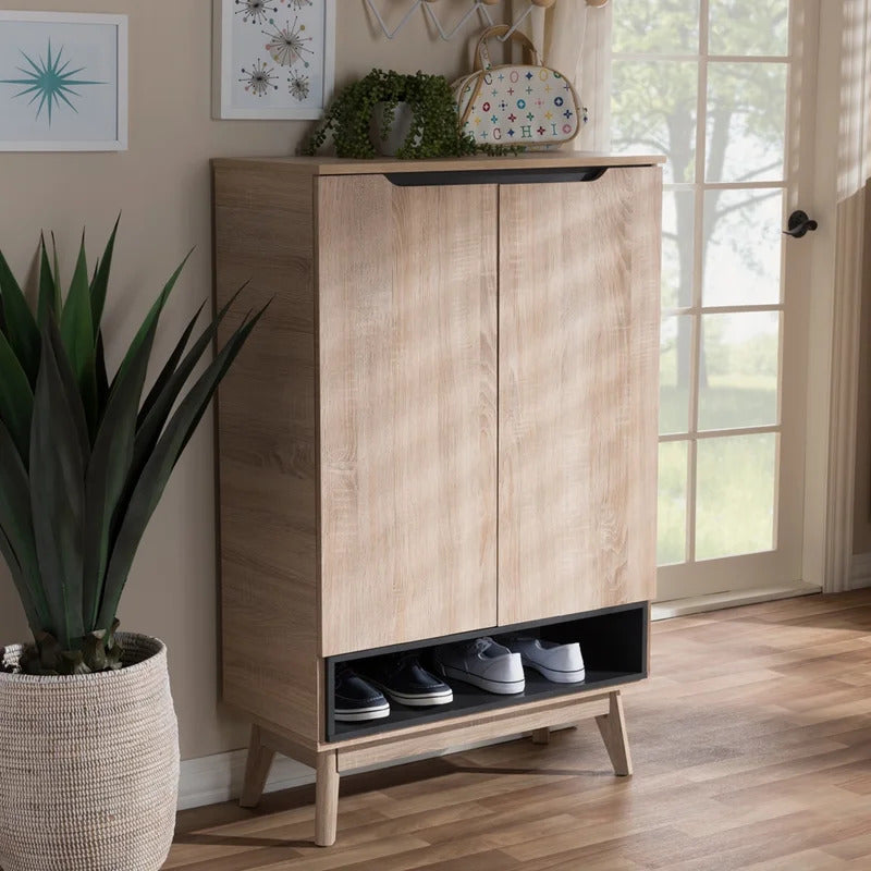 Shoe Rack: 12 Pair Shoe Storage Cabinet