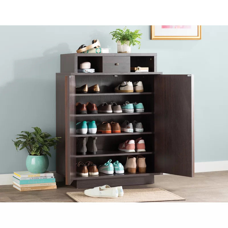 Shoe Rack: 15 Pair Shoe Storage Cabinet