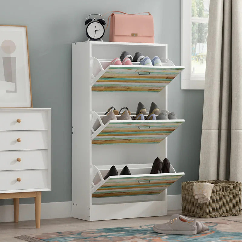 Shoe Rack: 18 Pair Stackable Shoe Storage Cabinet