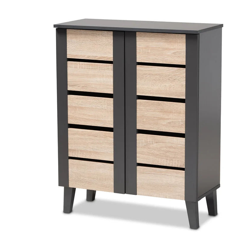 Shoe Rack: 2-Door Wood Shoe Storage Cabinet