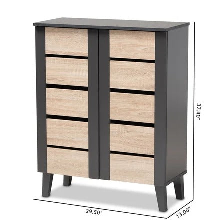 Shoe Rack 2-Door Wood Shoe Storage Cabinet