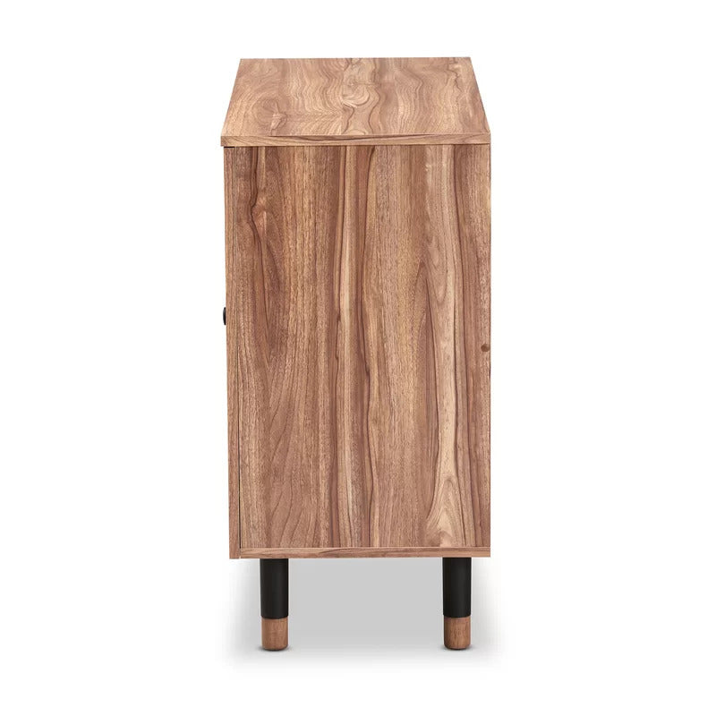 Shoe Rack: 2 Door Wood Entryway 8 Pair Shoe Storage Cabinet