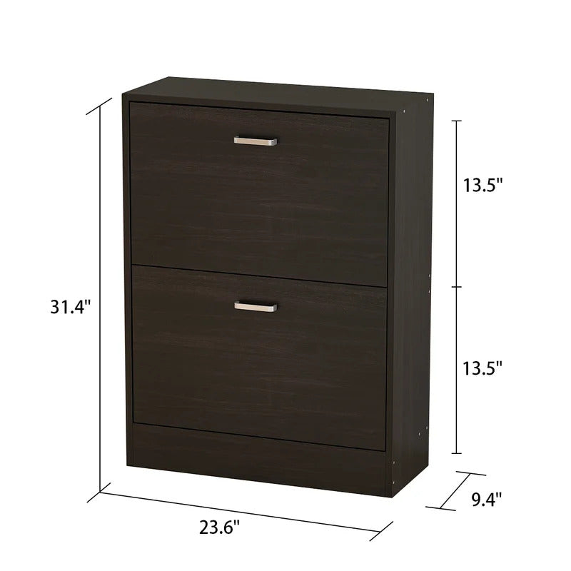Shoe Rack: 2 Tier 12 Pair Shoe Storage Cabinet