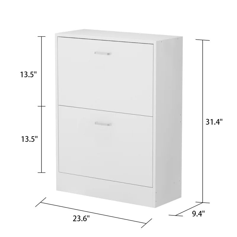Shoe Rack: 2 Tier 12 Pair Shoe Storage Cabinet