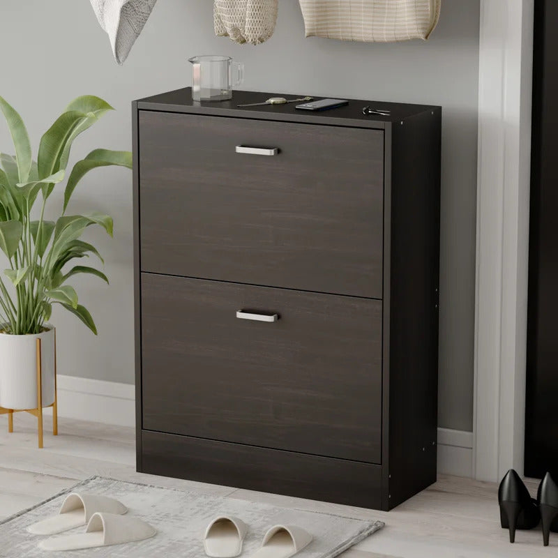 Shoe Rack: 2 Tier 12 Pair Shoe Storage Cabinet