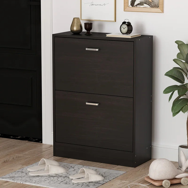 Shoe Rack: 2 Tier 12 Pair Shoe Storage Cabinet