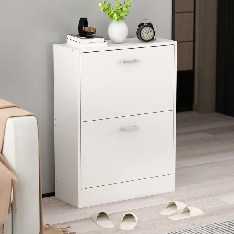 Shoe Rack: 2 Tier 12 Pair Shoe Storage Cabinet