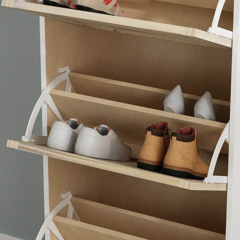 Shoe Rack: 61''H DELUXE 4 DRAWERS SHOE CABINET