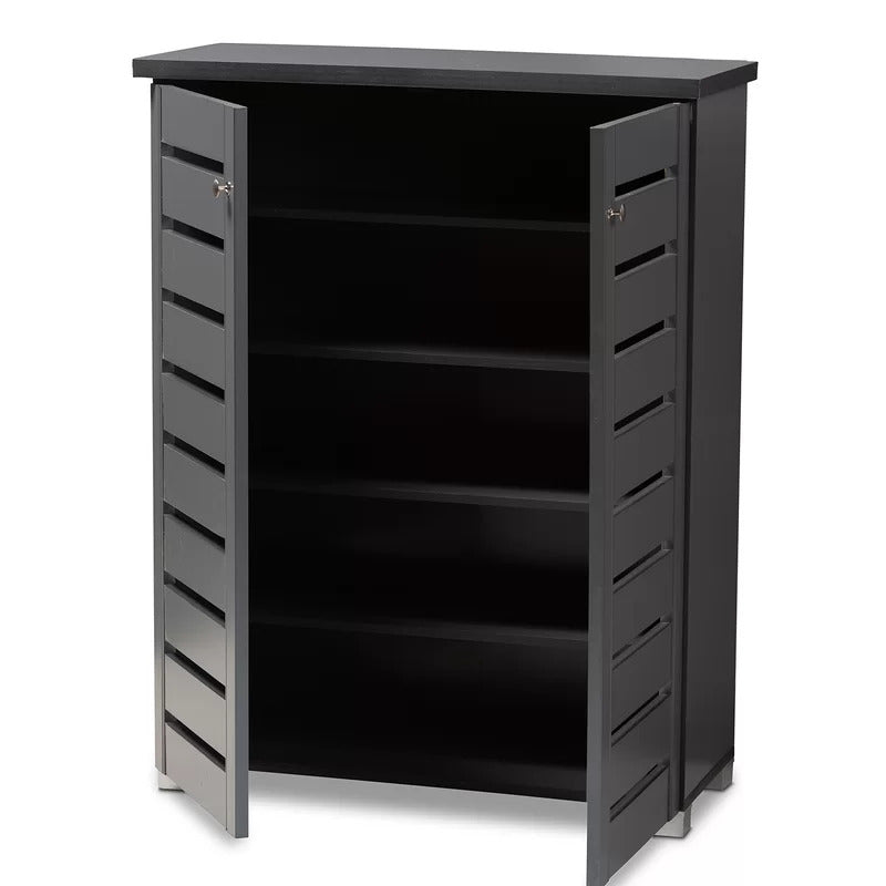 Shoe Rack: Entryway 15 Pair Shoe Storage Cabinet