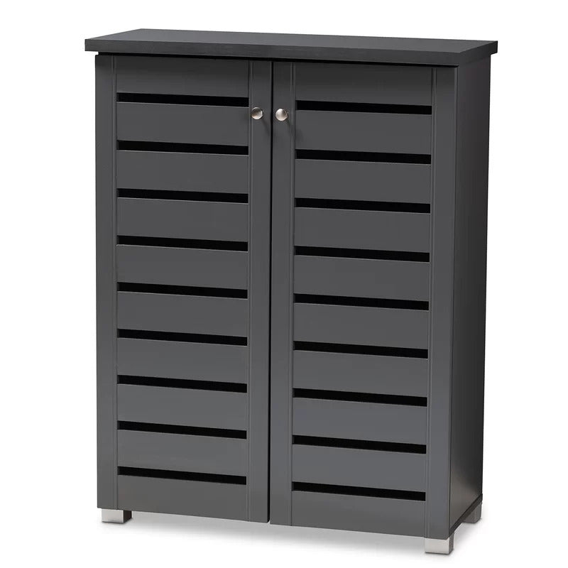 Shoe Rack: Entryway 15 Pair Shoe Storage Cabinet
