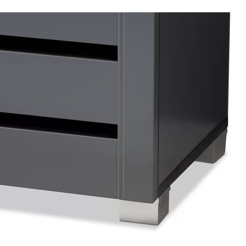Shoe Rack: Entryway 15 Pair Shoe Storage Cabinet