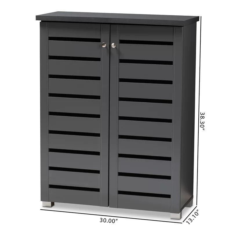 Shoe Rack: Entryway 15 Pair Shoe Storage Cabinet