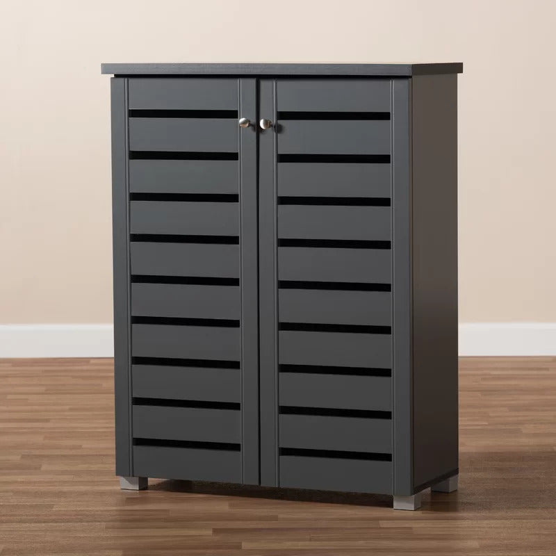 Shoe Rack: Entryway 15 Pair Shoe Storage Cabinet