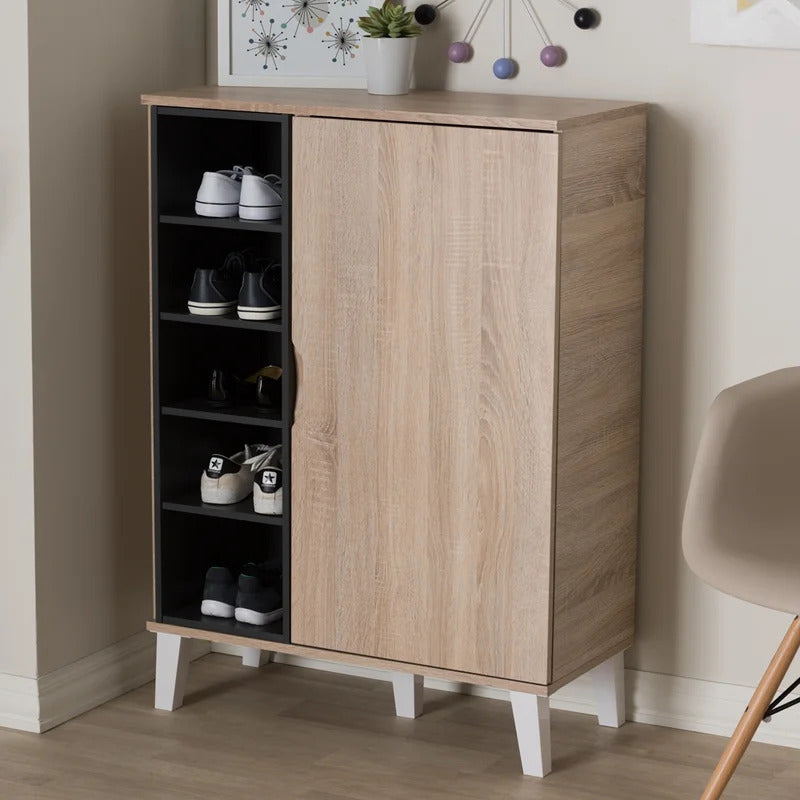 Shoe Rack: Modern 15 Pair Shoe Storage Cabinet