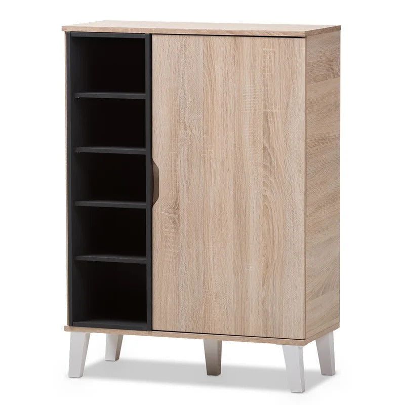 Shoe Rack: Modern 15 Pair Shoe Storage Cabinet
