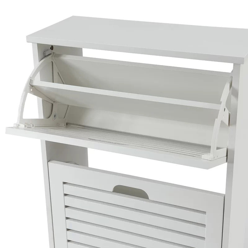 Shoe Rack: Wood 12 Pair Shoe Storage Cabinet