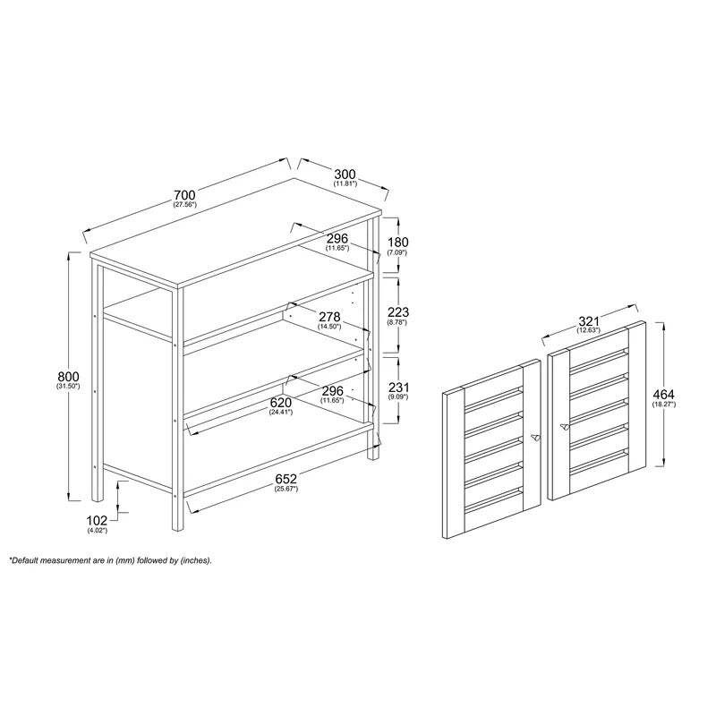 Shoe Rack: Wood And Metal 2-Door Shoe Cabinet