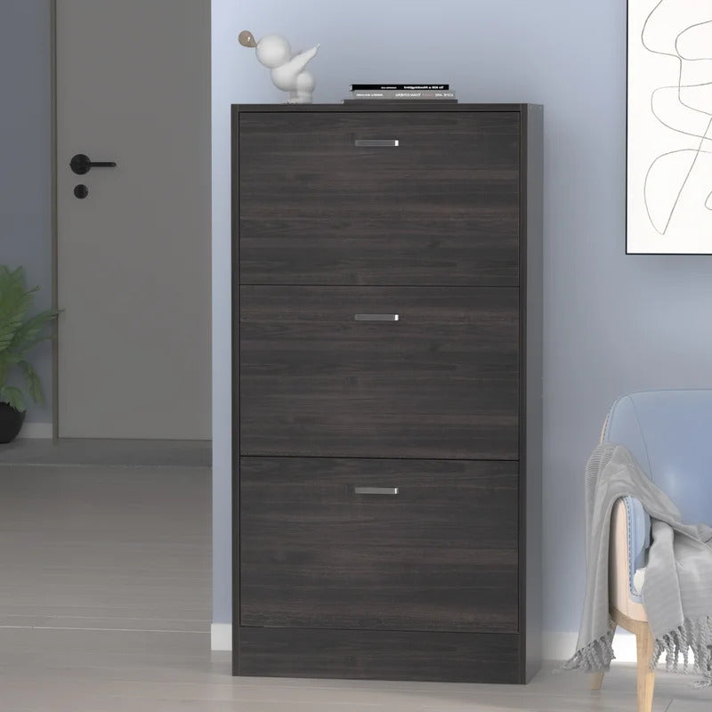 Shoe Rack: Wooden 3-Layer Shoe Storage Cabinet