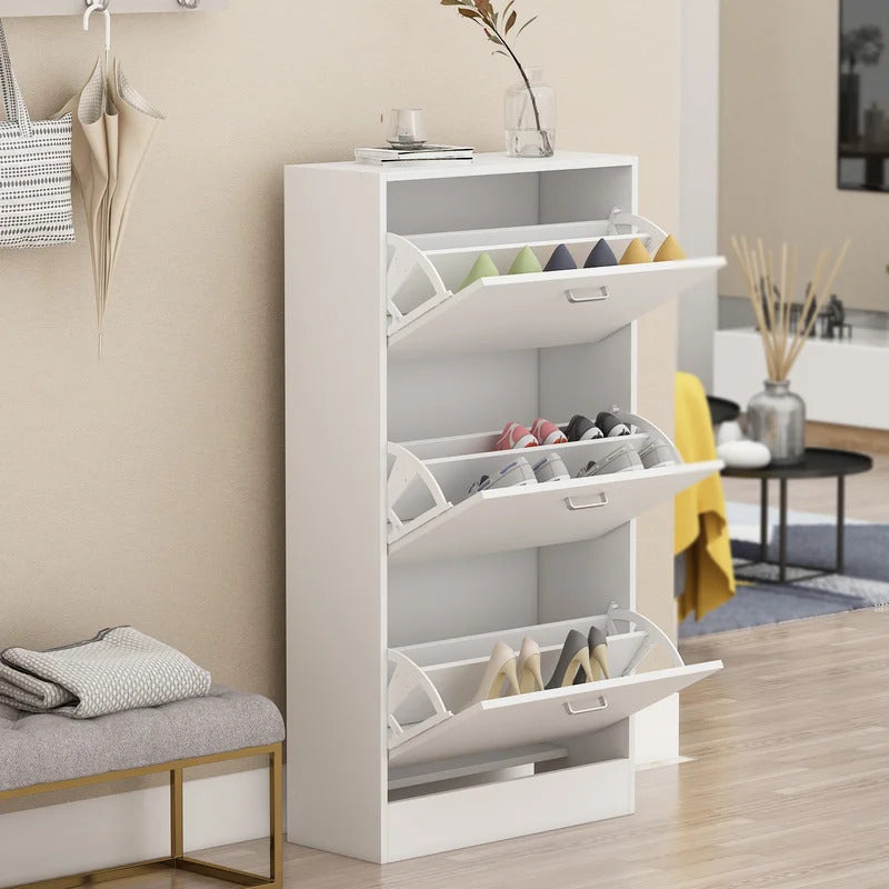 Shoe Rack: Wooden 3-Layer Shoe Storage Cabinet