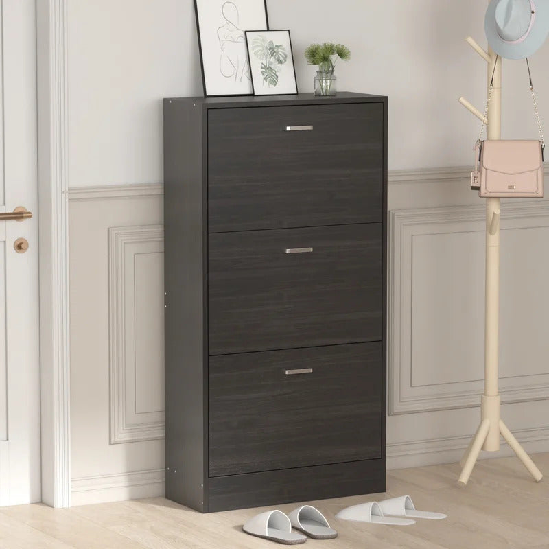 Shoe Rack: Wooden 3-Layer Shoe Storage Cabinet