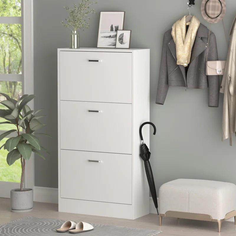 Shoe Rack: Wooden 3-Layer Shoe Storage Cabinet