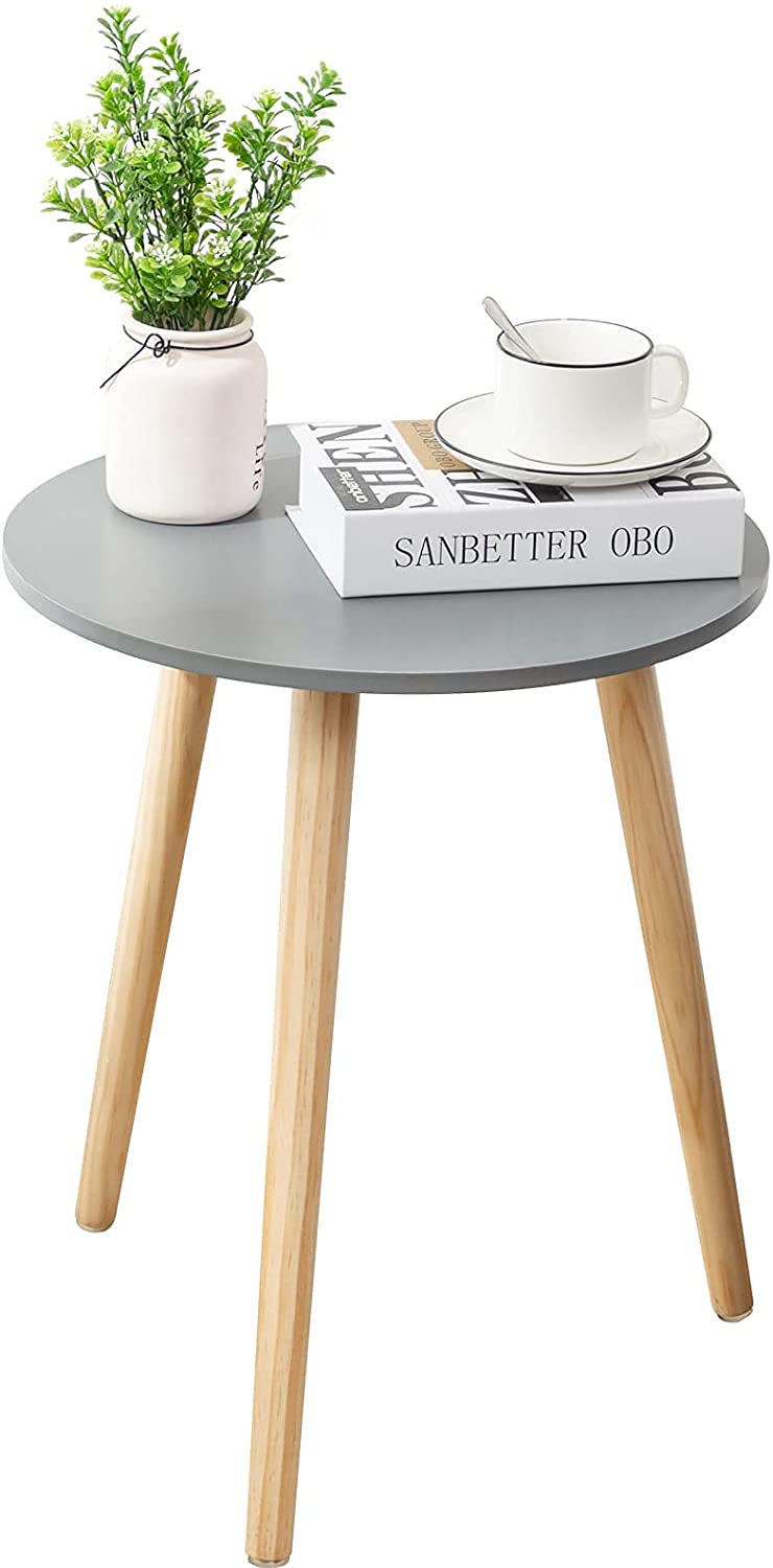 Side Table : Round Side Table, Black Nightstand End Table for Small Spaces