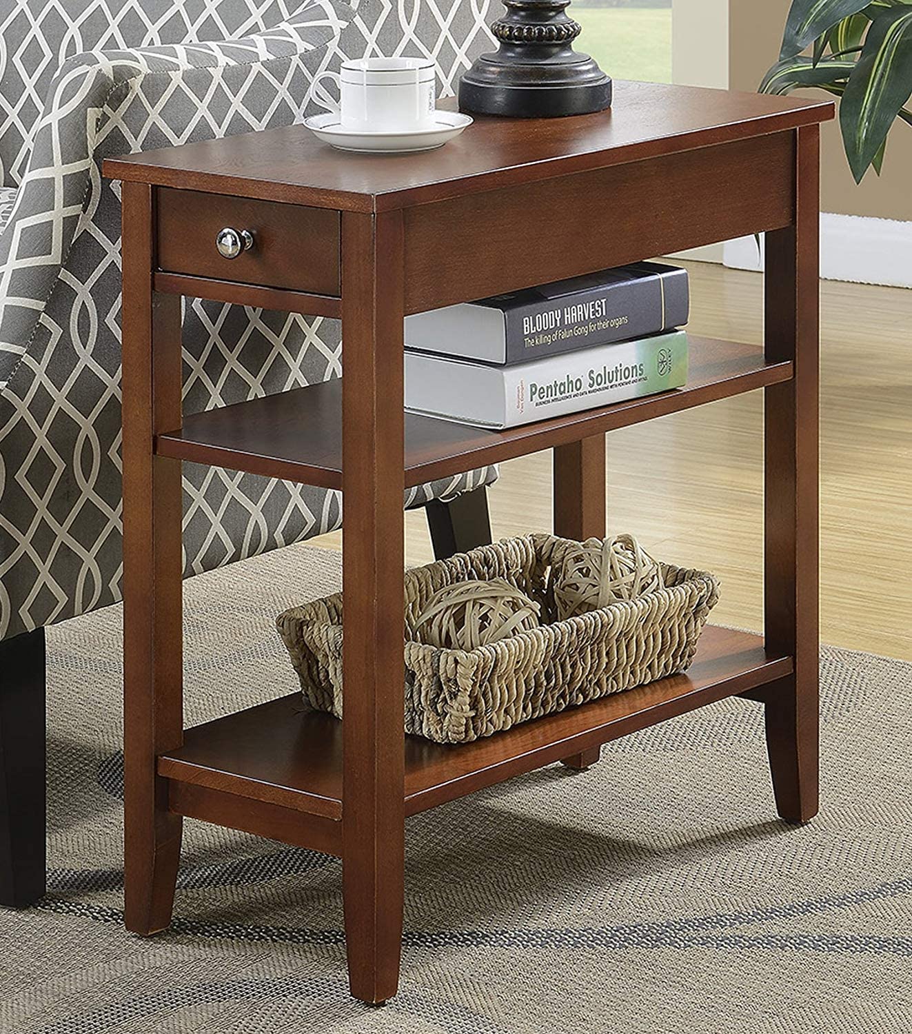 Side Tables : American Heritage Three Tier End Table with Drawer