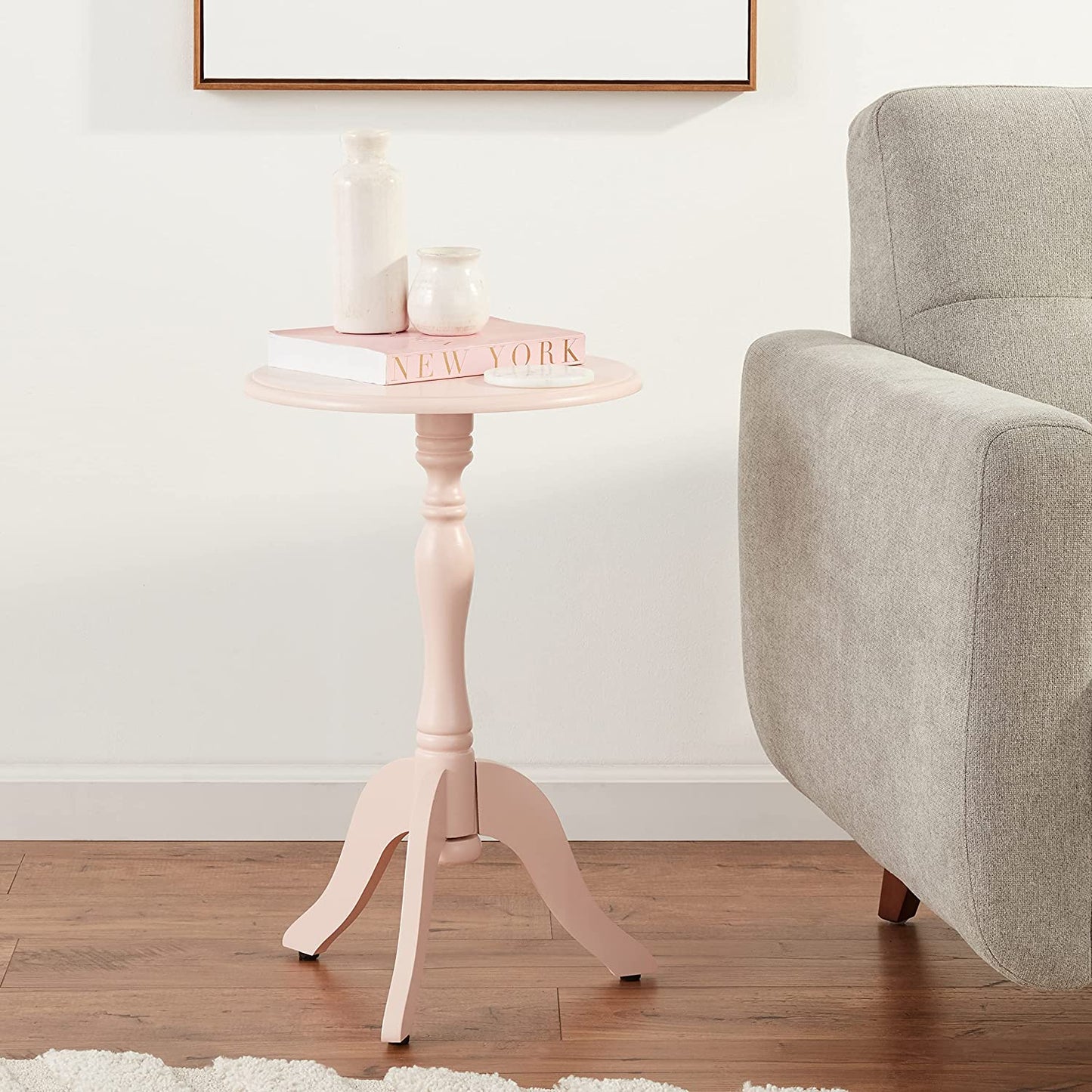 Side Tables: Antique Pedestal Accent Table