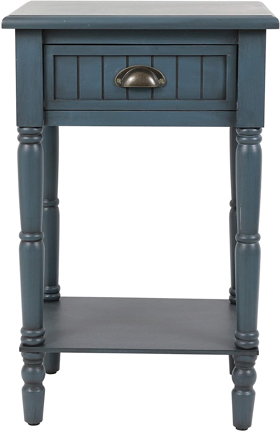 Side Tables Bailey Bead board 1-Drawer Accent Table, Antique Navy