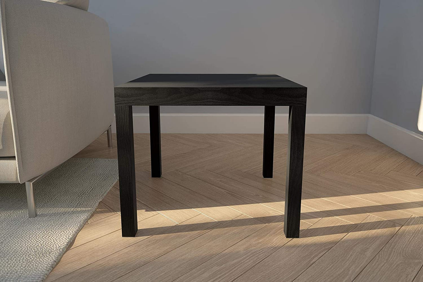 Side Tables: Black Wood Modern End Table
