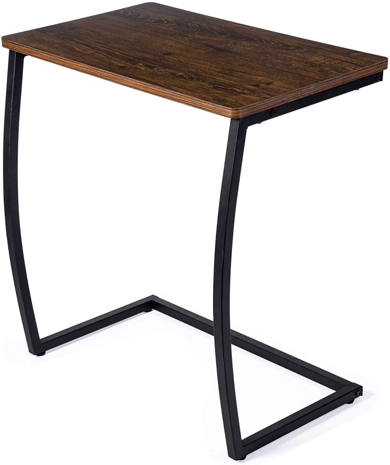 Side Tables Couch Table for Sofa Laptop Coffee Snack, Dark Walnut