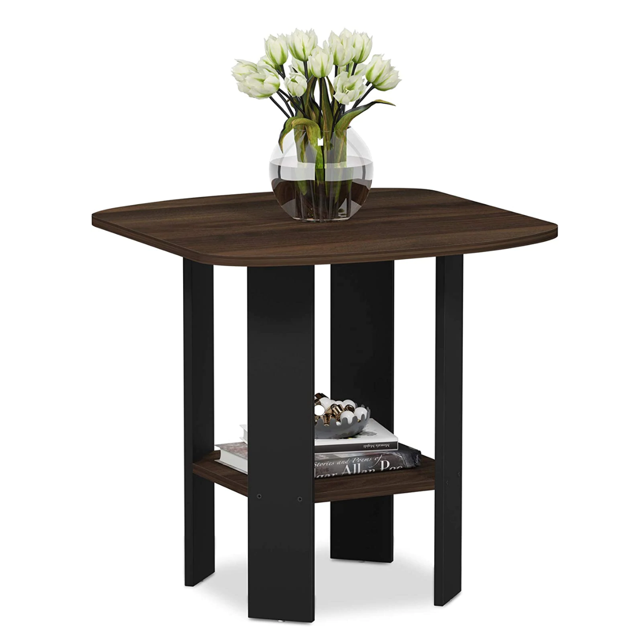 Side Tables Design EndSideTable, 1-Pack, Columbia WalnutBlack