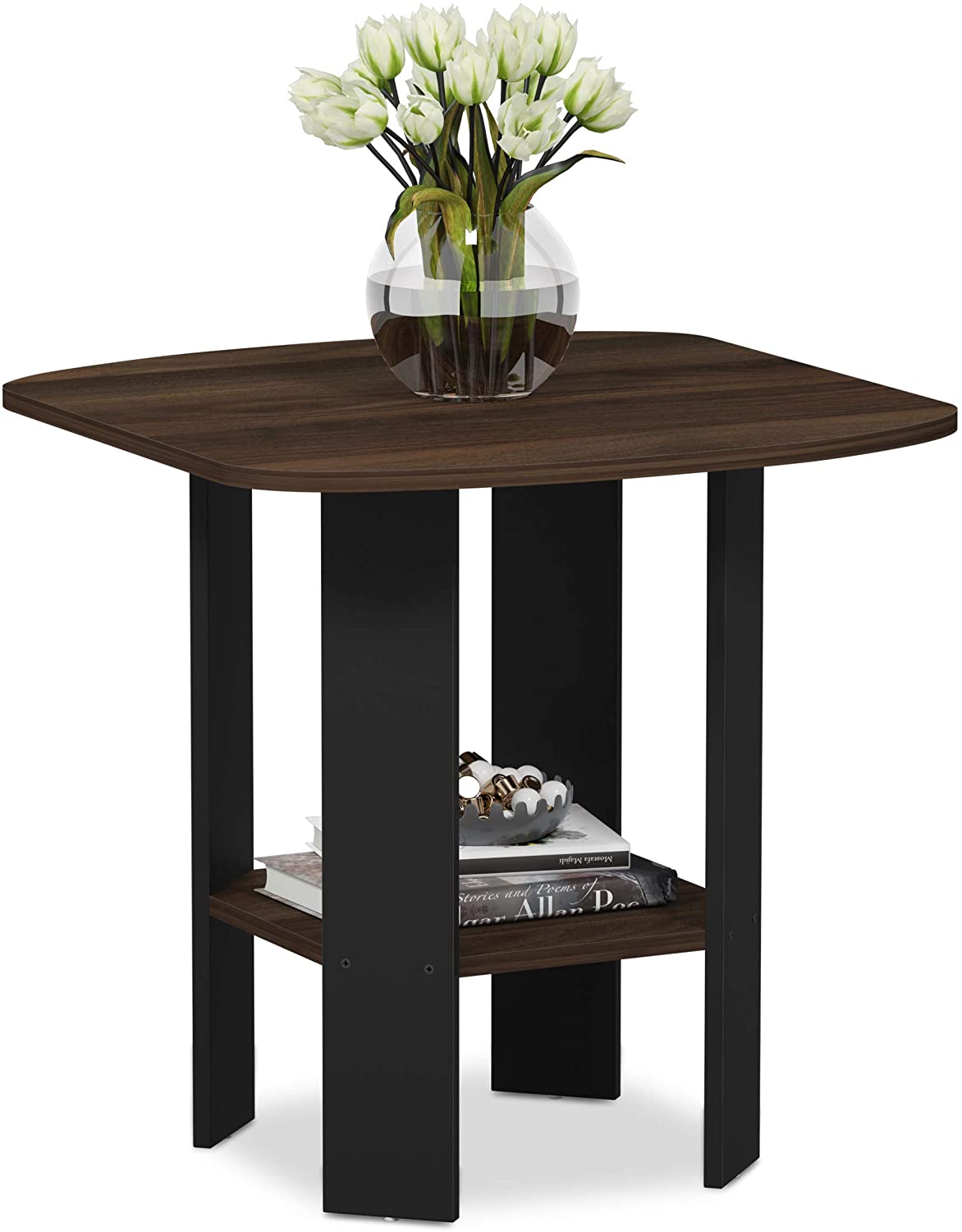 Side Tables Design End SideTable, 1 Pack, Columbia Walnut Black
