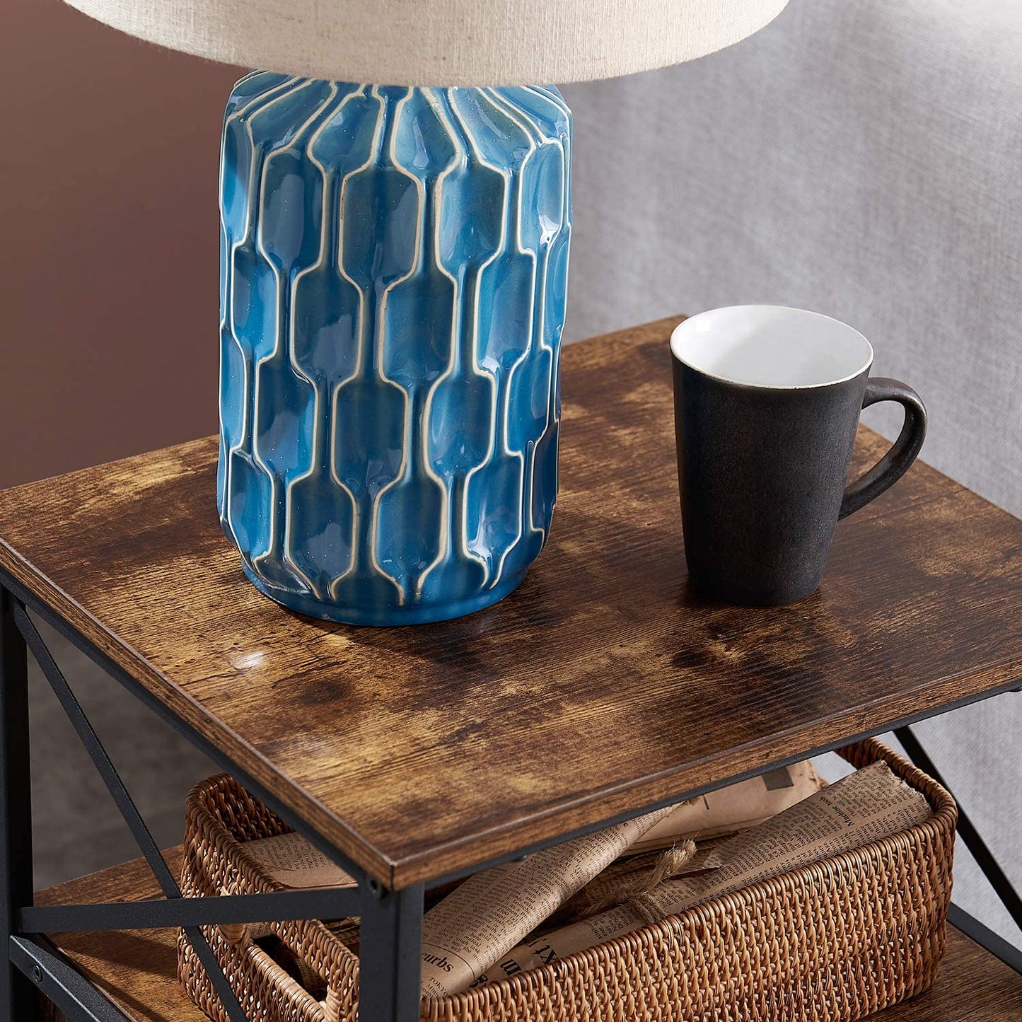 Side Tables: End Side Table with Storage Space and Flip Drawers