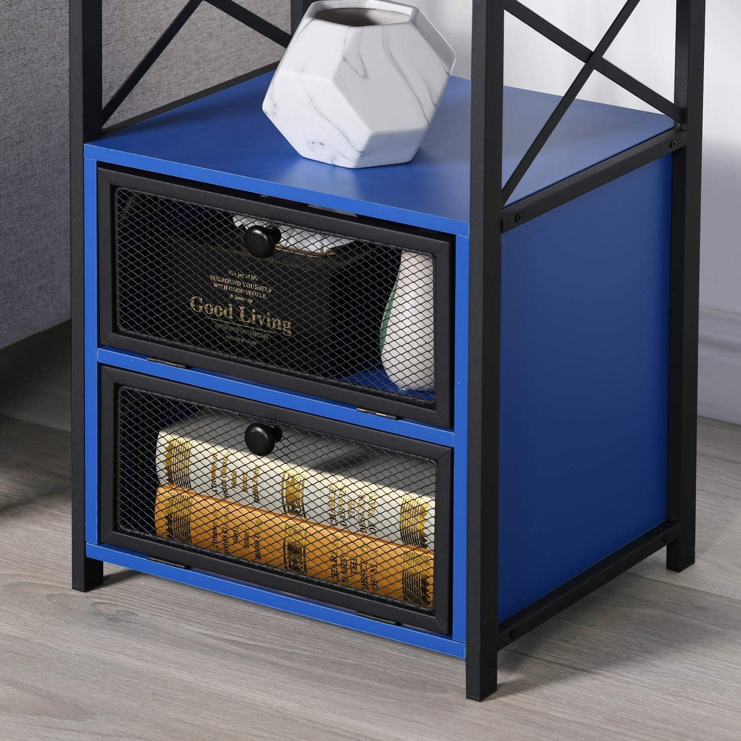 Side Tables: End Side Table with Storage Space and Flip Drawers