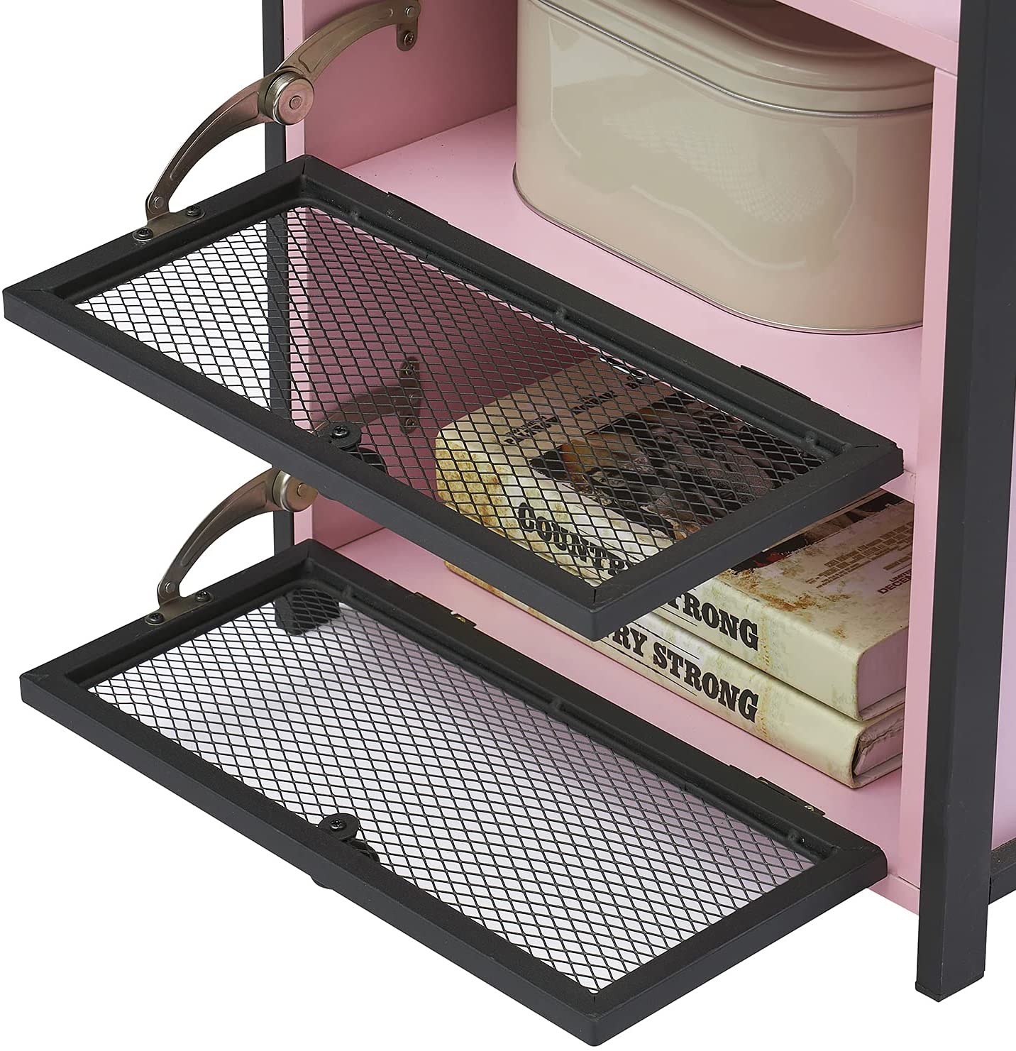 Side Tables: End Side Table with Storage Space and Flip Drawers