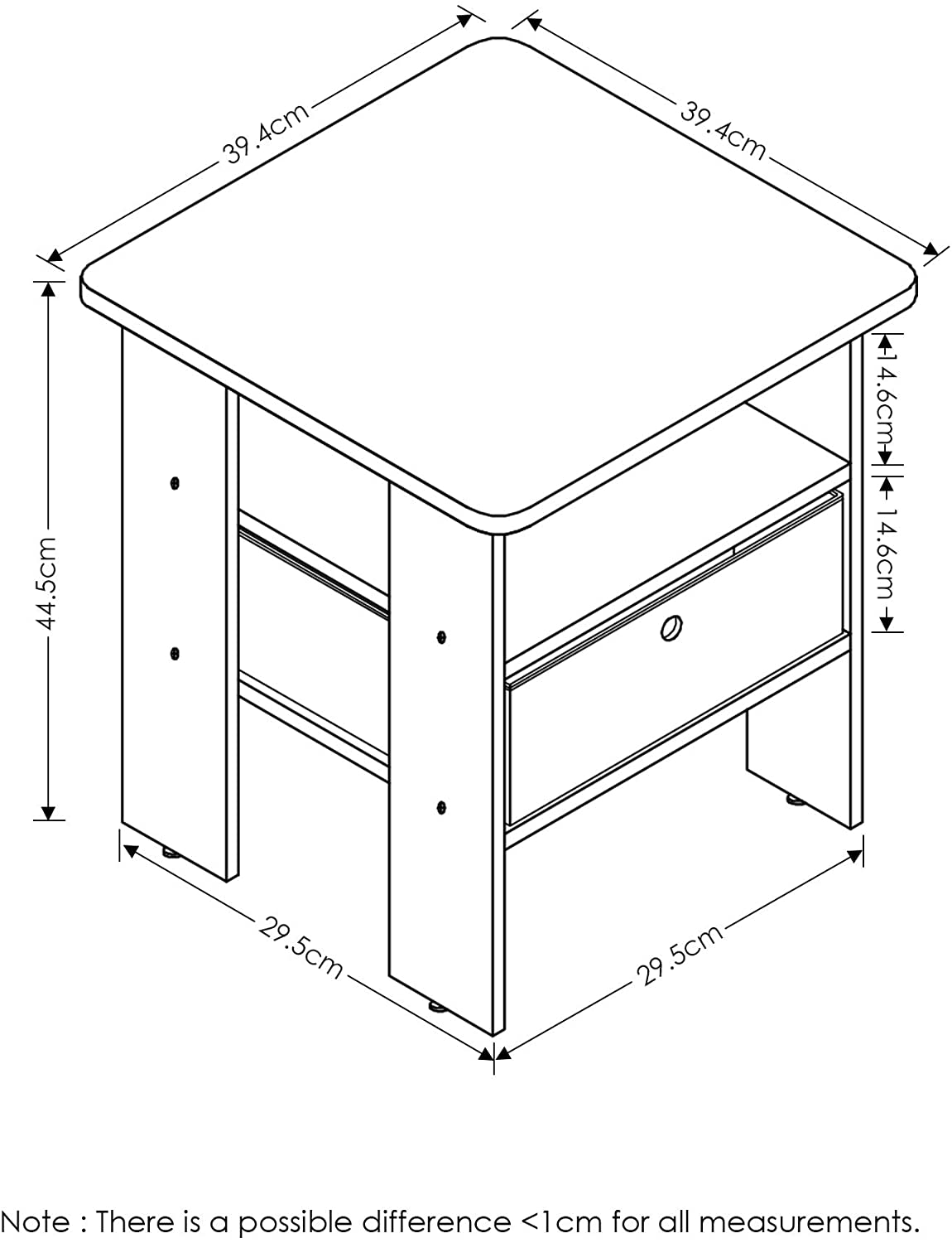 Side Tables : End Table Bedroom Night Stand, Petite, Dark Brown, Set of 2