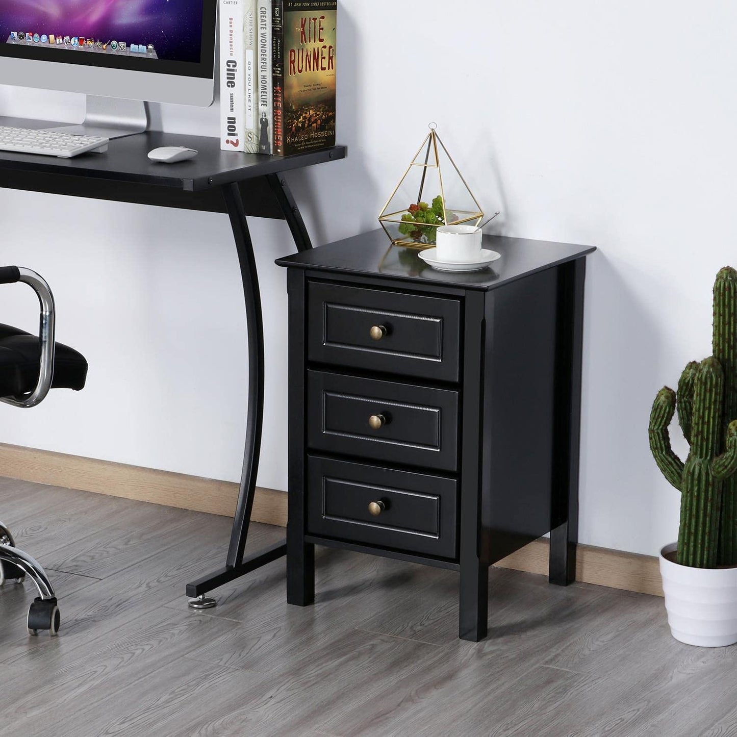 Side Tables: End Table with 3 Drawers
