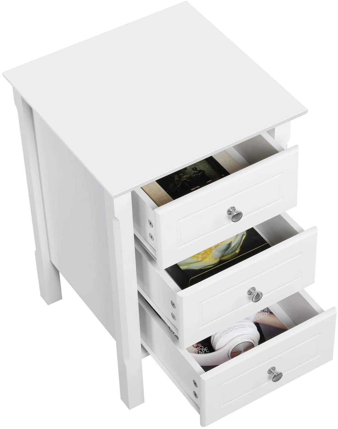 Side Tables: End Table with 3 Drawers