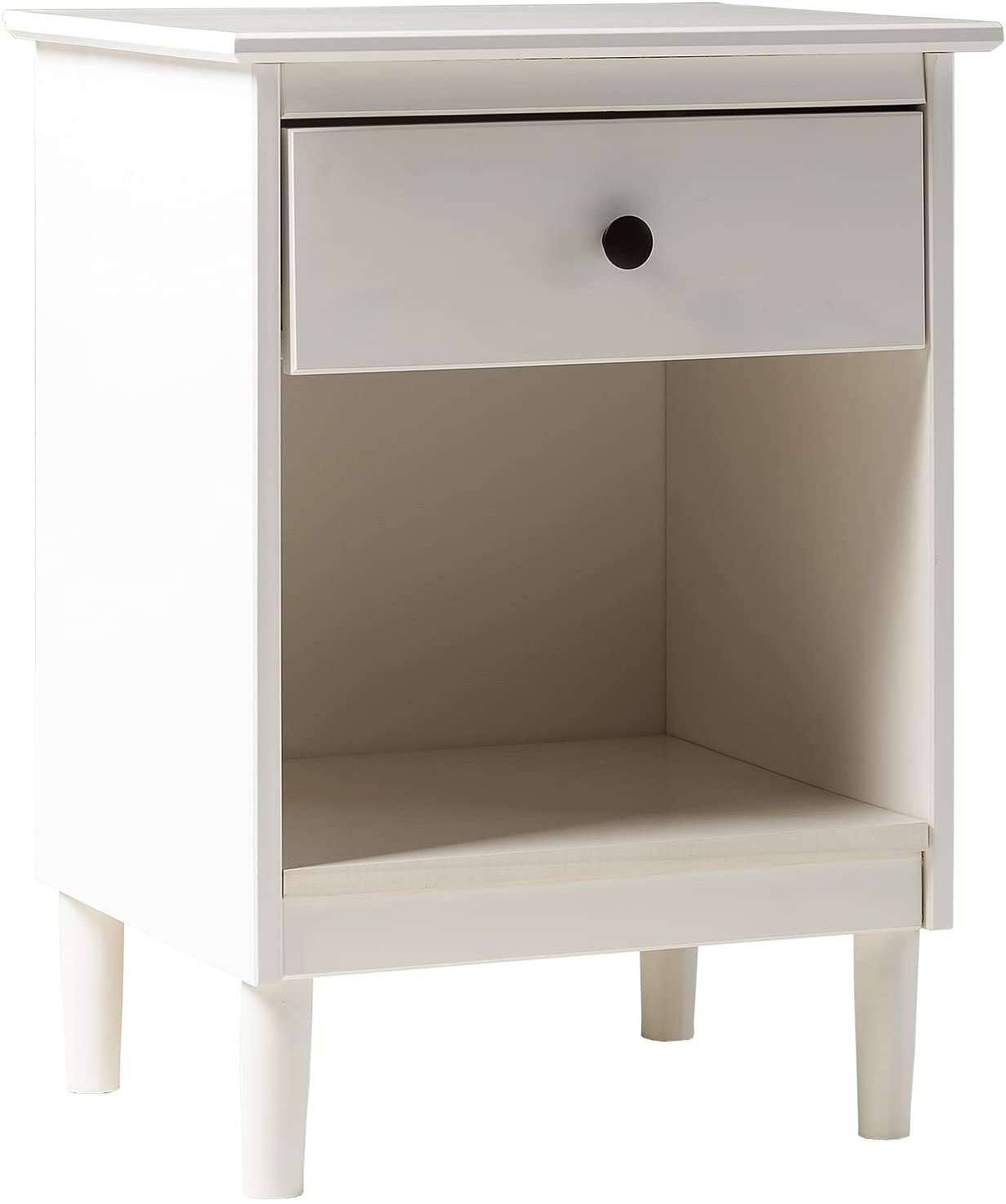 Side Tables: Modern 1-Drawer Solid Wood Nightstand Set