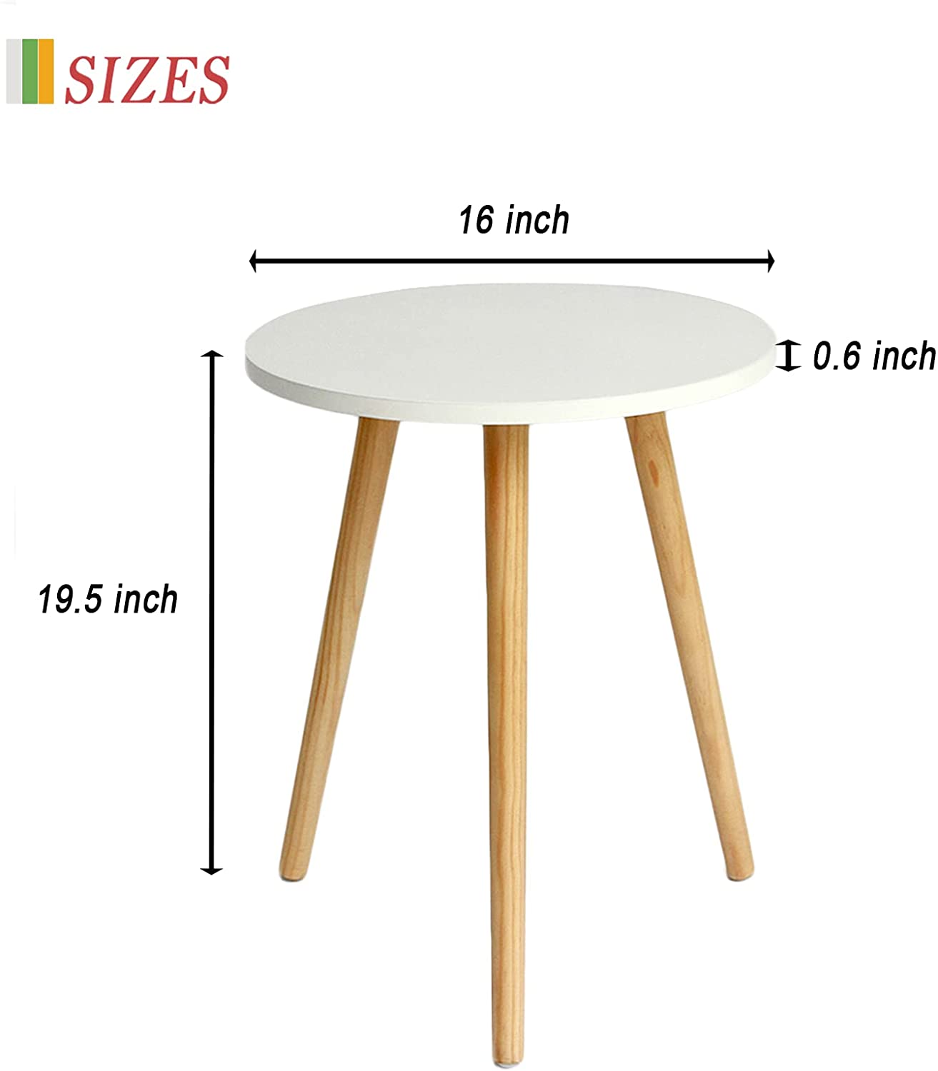 Side Tables: Modern Round Nightstand End Table