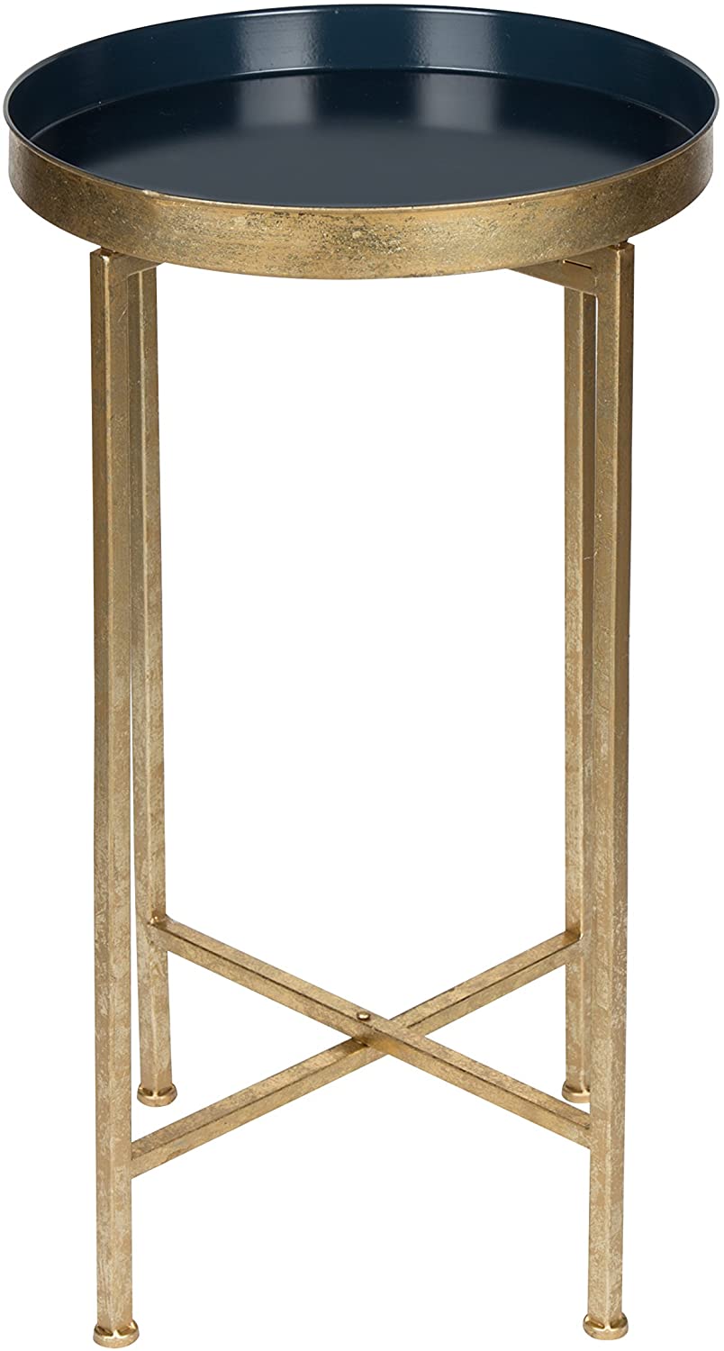 Side Tables: Round Foldable Tray Table, Detachable Magnetic Tabletop