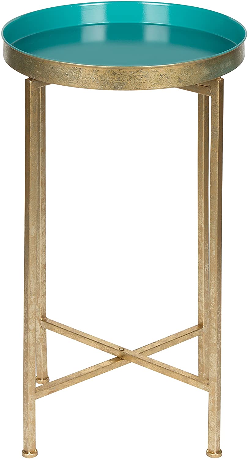 Side Tables: Round Foldable Tray Table, Detachable Magnetic Tabletop