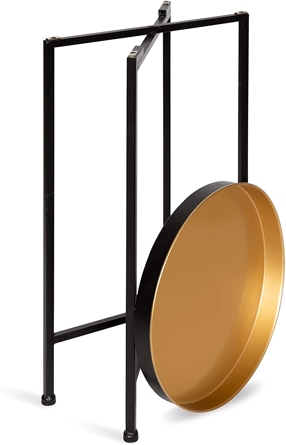 Side Tables: Round Foldable Tray Table, Detachable Magnetic Tabletop