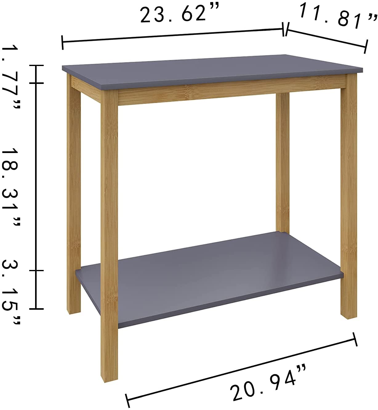 Side Tables Storage Shelf for Living Room Bedroom Balcony Family and Office in Grey Color